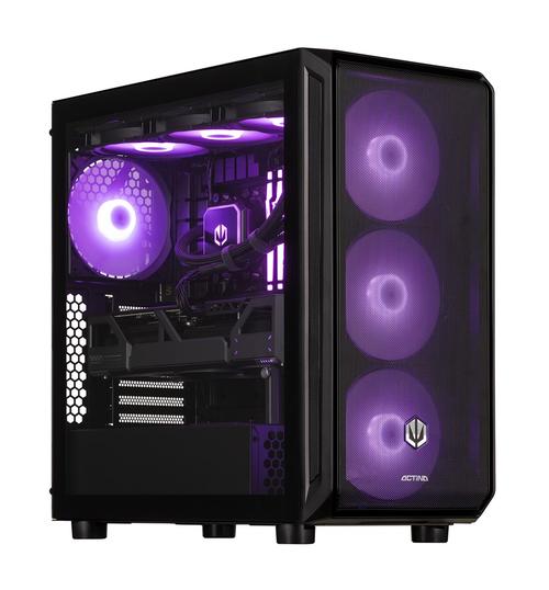 Calculator Sistem PC Gaming Actina KOMACNGIP0251 Midi Tower by Endorfy, Procesor AMD Ryzen™ 9 9900X, 12 cores, 4.4GHz, 64MB, 32GB DDR5, 2TB SSD, AMD Radeon RX 9070 XT 16GB GDDR6, Wi-Fi, Bluetooth, No OS (Negru)