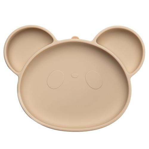 Farfurie din silicon cu ventuza, AppeKids Panda Bubble Beige