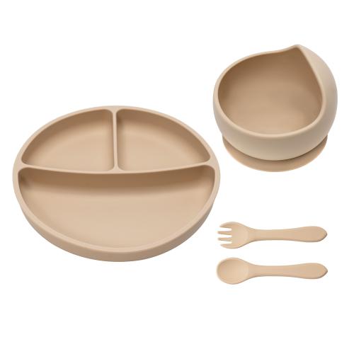 Set diversificare din silicon, AppeKids Basic Bubble Beige