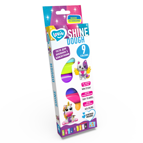 Set plastilina Lovin 9pcs*15gr - Shine Dough