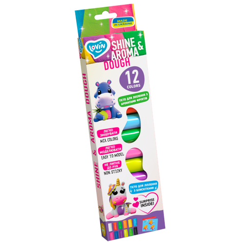 Set plastilina Lovin 12pcsx15gr, Shine&Aroma Dough