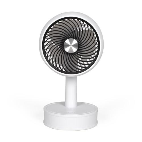 Mini ventilator de birou reincarcabil Livoo TEA310W, 3 viteze, diametru 7.5cm, acumulator 500 mAh, autonomie 2h (Alb)