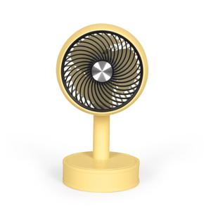 Mini ventilator de birou reincarcabil Livoo TEA310J, 3 viteze, diametru 7.5cm, acumulator 500 mAh, autonomie 2h (Galben)