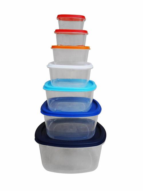 Set 7 caserole patrate cu capace Vanora VN-PW-7PC513, plastic