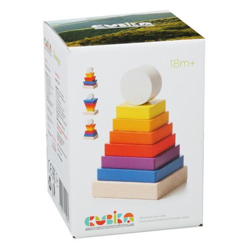 Jucarie din lemn Cubika Piramida 1 (Multicolor)