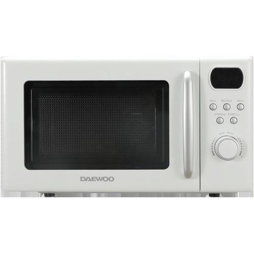 Cuptor cu microunde Daewoo KOR-6S2BW-2, 700 W, 20 l, 8 programe, 5 trepte putere, Platou 25.5 cm (Alb)