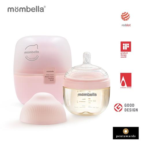 Biberon Anticolici Mombella Breast-Like, 120ml, Tetina S flux lent, PPSU, Roz