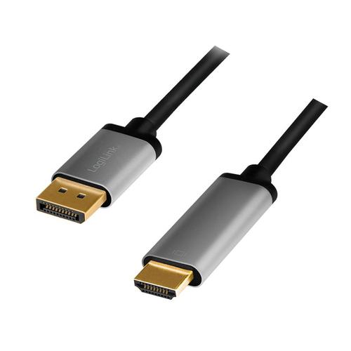Cablu DisplayPort LogiLink CDA0107, 4K/60Hz, aluminiu,  2m, Negru