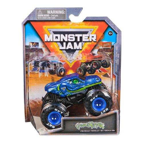Masinuta Monster Jam - Velociraptor, Scara 1 La 64 (Albastru/Negru)