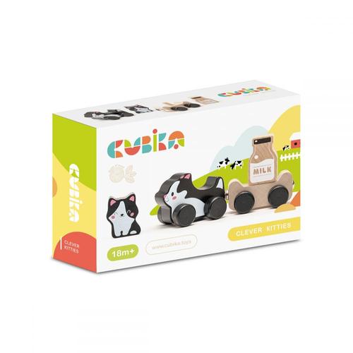 Jucarie din lemn Cubika Kitties Family