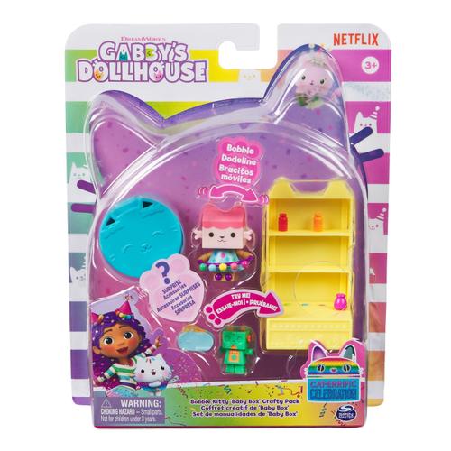 Set de joaca Gabby\'s Dollhouse - Bobble Kitty, Bebe Cutiuta si Camera Mestesugurilor
