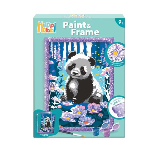 Set pentru desen HappiHobbi - Picteaza & Inrameaza, Panda visător