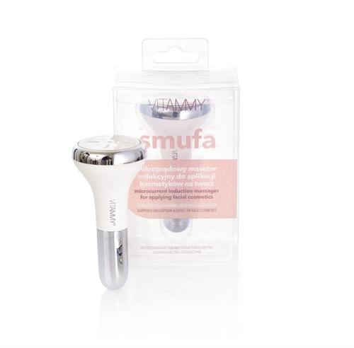 Aparat de masaj facial multifunctional Vitammy Smufa, pentru curatare, hidratare, hranire, lifting si efect anti-imbatranire, tehnologie cu microcurent, activare prin atingere (Alb)