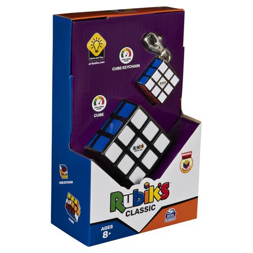 Set cub rubik 3x3 clasic si breloc (Multicolor)