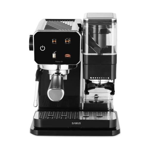 Espressor manual Samus Flavour 20, 1350 W, 20 bari, Rasnita integrata 115g, Rezervor 0.9 l, Spumare de inalta presiune (Negru) Espressor manual Samus Flavour 20, 1350 W, 20 bari, Rasnita integrata 115g, Rezervor 0.9 l, Spumare de inalta presiune (Negru)