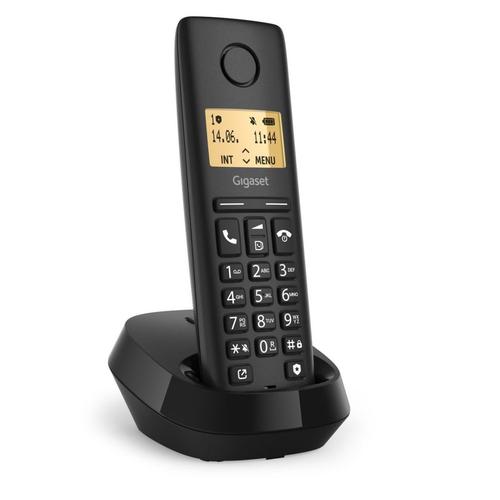 Telefon cu fir Gigaset Pure 100, functie de blocare apeluri, 50 contacte, Negru