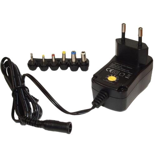 Alimentator, Kemot, 500 mA, 3/4.5/5/6/7.5/9/12 V, 6 mufe (Negru)