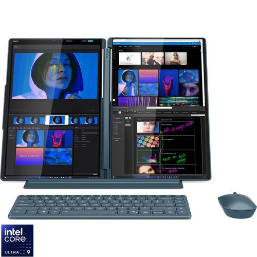 Ultrabook Lenovo Yoga Book 9 14IAH10 (Procesor Intel® Core™ Ultra 9 285H (24M Cache, up to 5.40 GHz) 14inch 2.8K OLED 120Hz Touch, 32GB LPDDR5X, 1TB SSD, Intel® Arc 140T Graphics, Win 11 Home, Albastru)