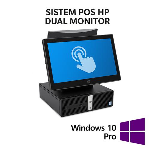 Sistem POS Refurbished HP Retail System RP5810 SFF, Intel Core i5-4570S 2.90GHz, 8GB DDR3, 128GB SSD, 4 x Serial Port, 1 x 24 Volt USB, 3 x 12 Volt USB + Monitoare Retail 14 Inch HP L7014t Touchscreen + 10 Inch HP L7010t +