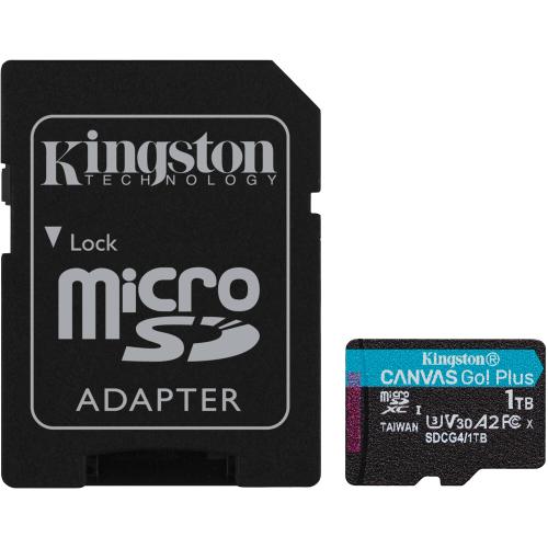 Card de memorie Kingston CanvasGo! Plus, 1TB, microSDXC, UHS-I U3, Clasa 10, Adaptor SD