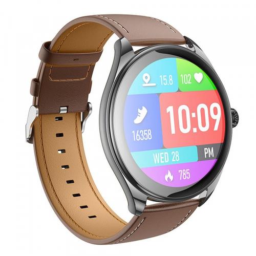 Smartwatch HOCO Y22, Ecran AMOLED 1.43inch, Procesor JL 7012A6, Bluetooth 5.2, Android/iOS (Maro/Negru)