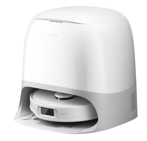 Robot de aspirare Roborock Qrevo Curv 5A1 QRCS02-00, 18500 PA, tehnologie HyperForce, sistem Dual Anti-Tangle, dock multifunctional 3.0, autocuratare cu apa fierbinte, uscare cu aer cald (Alb) - 0 | YEO