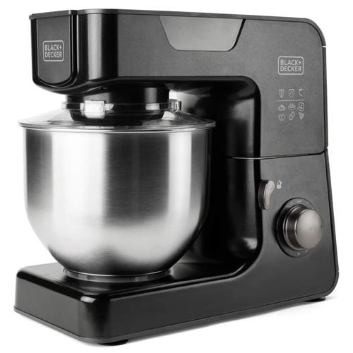 Robot de bucatarie multifunctional BLACK+DECKER BXKM1000E, 1000 W, 5.2 l, Bol inox, Functie Pulse (Negru)