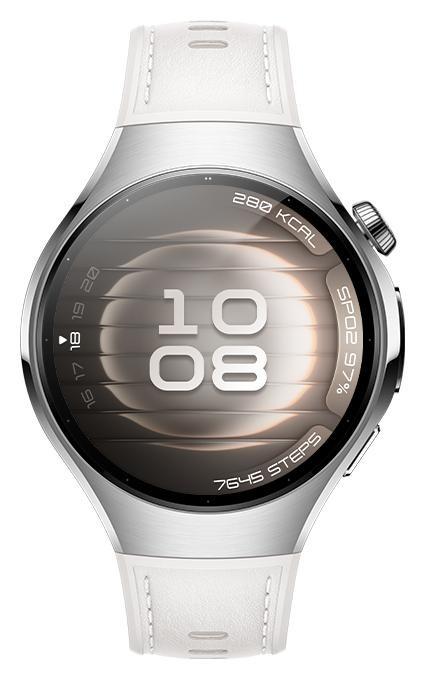 Smartwatch Huawei Watch 5, 42mm, Ecran AMOLED 1.38inch, Bluetooth, NFC, GPS, ECG, 5 ATM, Bratara Compozit (Alb)