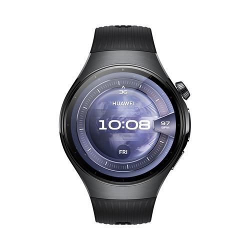Smartwatch Huawei Watch 5, 46mm, Ecran AMOLED 1.5inch, Bluetooth, NFC, GPS, ECG, 5 ATM, Bratara Fluoroelastomer (Negru)