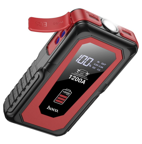 Jump Starter Auto HOCO QS3, 1200A, 10000 mAh (Rosu/Negru) - 0 | YEO
