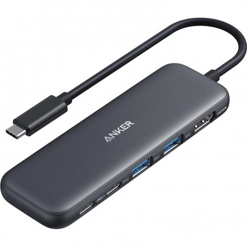 Hub USB-C Anker A8355H11, 2 x USB-A, 2 x USB-C, 1 x HDMI (Gri)