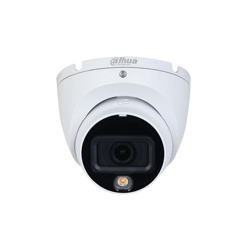 Camera supraveghere exterior Dome cu iluminare duala Dahua HAC-HDW1500TLM-IL-A-0280B-S2, 5 MP, IR/lumina alba 20 m, 2.8 mm, microfon