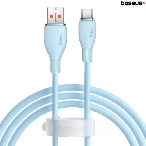 Cablu de date Baseus Pudding, Fast Charging, USB la USB Type-C 100W, 1.2m, Albastru