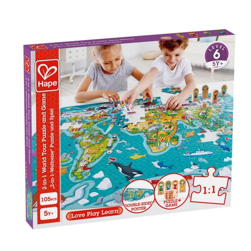 Puzzle 2-in-1 Hape - Turul Lumii - 0 | YEO