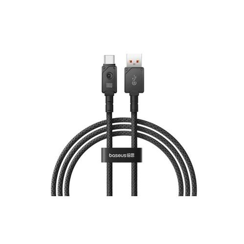 Cablu alimentare si date Baseus Unbreakable, Fast Charging, USB la USB Type-C 100W, 2m, braided aliaj zinc, Negru