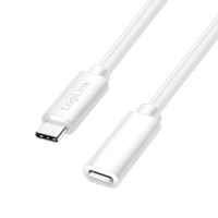 Cablu alimentare si date LOGILINK CU0221, USB Type-C (T) la USB Type-C (M), 2m, PD 100W, 2 x ecranat, plastic, Alb