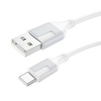 Cablu alimentare si date Borofone BX101, Fast Charging, USB la USB Type-C 3A, 1m, Alb