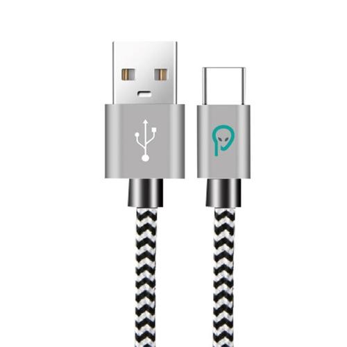 Cablu alimentare si date SPACER SPDC-TYPEC-BRD-ZBR-1.0,  USB 3.0 (T) la Type-C (T), 2.1A, braided, retail pack, 1m