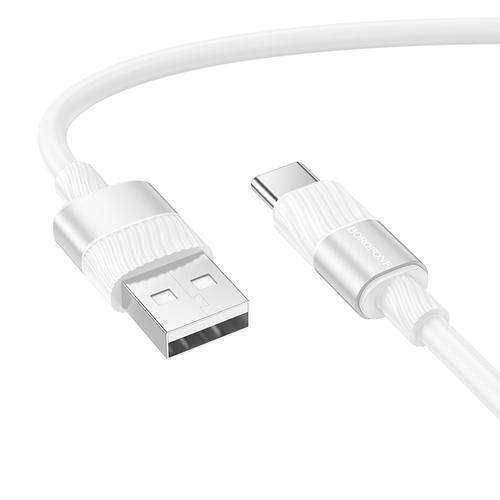 Cablu alimentare si date Borofone BX106, Fast Charging, USB la USB Type-C 3A, 1m, Alb