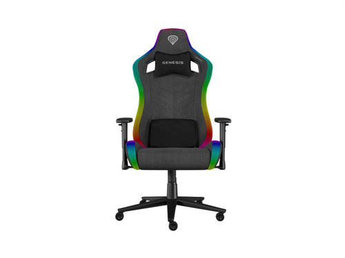 Scaun gaming Genesis TRIT 660, iluminare RGB, reglabil, Manere 2D, Negru/Gri