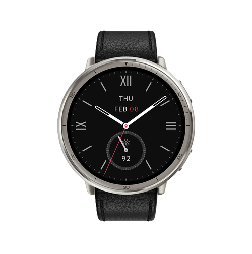 Smartwatch Amazfit Active 2, Ecran AMOLED 1.32inch, Bluetooth 5.2, Leather Strap (Negru)