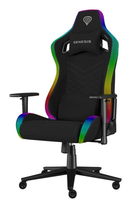 Scaun gaming Genesis TRIT 660, iluminare RGB, reglabil, Manere 2D, Negru