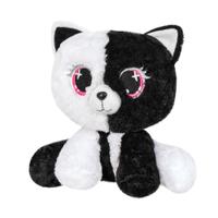 Pisica de plus, 25cm (Negru/Alb)
