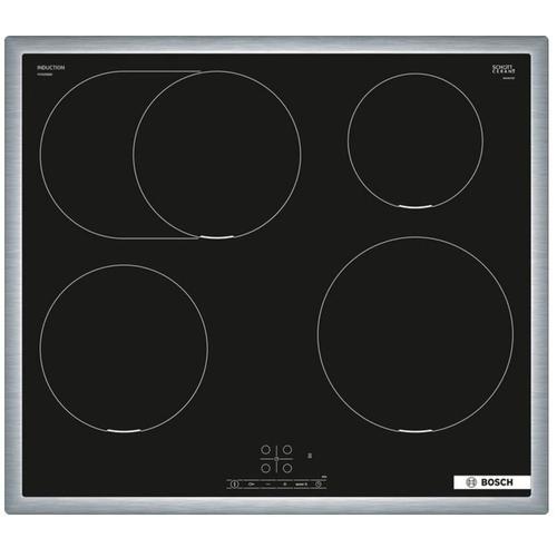 Plita Incorporabila Bosch PIF645BB5E, 60 Cm, 4 zone, Inductie, 7400 W, Power Boost (Negru)