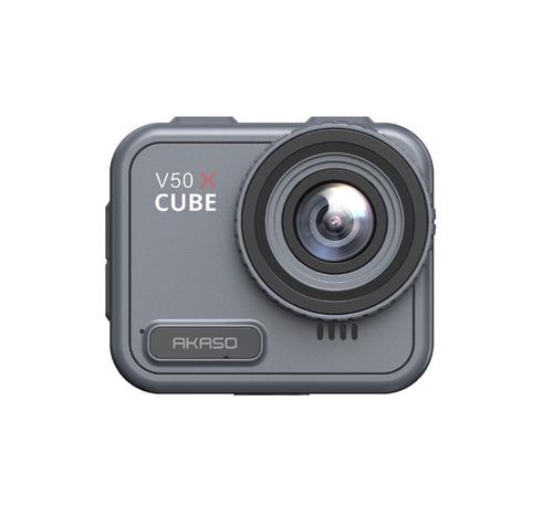 Camera video de actiune AKASO V50 X Cube, 4K 30 FPS, 20 MP, Giroscop 6 axe, Wi-Fi, IP68 (Gri)