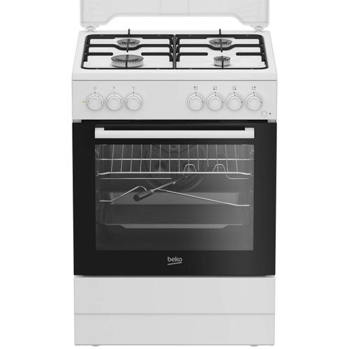 Aragaz Beko FBST62110DW, Gaz, Aprindere electrica, Siguranta, Grill, Rotisor, SteamShine Cleaning, Timer, Iluminare (Alb)