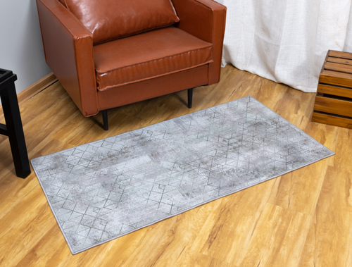 Covor cu print digital 3D Honey Heinner Home, 70x140 cm, poliester 100%, spate antiderapant (Gri)