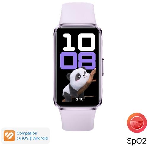 Bratara fitness HUAWEI Band 10, Android /iOS, carcasa aluminiu, bratara Fluoroelastomer, ecran AMOLED 1.47inch,  Rezistenta la apat5 ATM (Violet) Bratara fitness HUAWEI Band 10, Android /iOS, carcasa aluminiu, bratara Fluoroelastomer, ecran AMOLED 1.47inch,  Rezistenta la apat5 ATM (Violet)