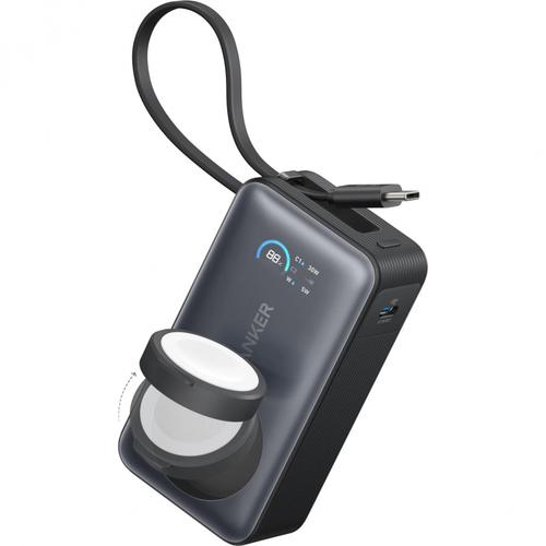Baterie Externa Wireless Anker MagGo, 10000mAh, 35W, PD + QI, 1 x QI - 2 x USB-C, A1657H11 (Negru)