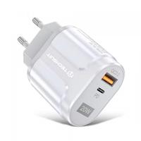 Incarcator Retea Techsuit Premium CHPD038, 20W, 3A, 1 x USB-A - 1 x USB-C (Alb)